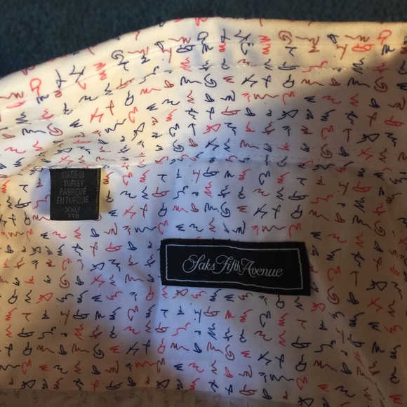 NWT Saks Fifth Avenue XXL Men’s Patterned Shirt - Picture 10 of 10